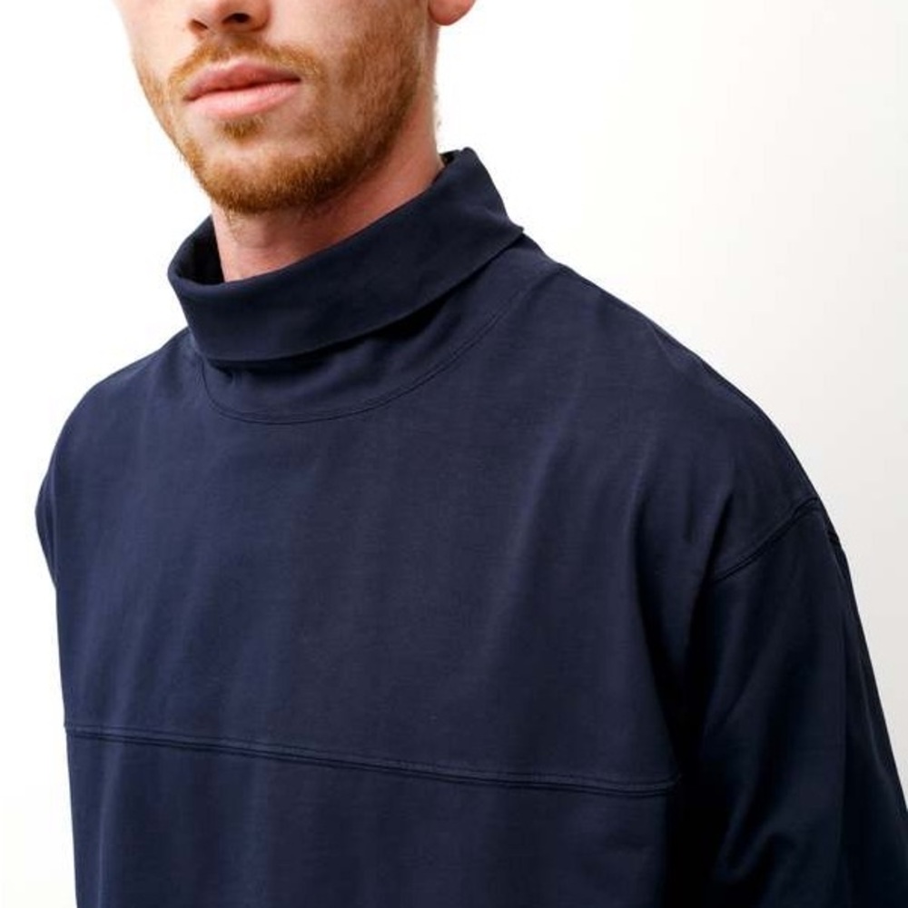 Lemaire Navy Crewneck Pullover Sweater